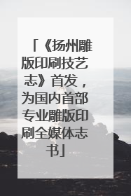 《扬州雕版印刷技艺志》首发，为国内首部专业雕版印刷全媒体志书