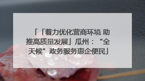 「着力优化营商环境 助推高质量发展」瓜州：“全天候”政务服务惠企便民