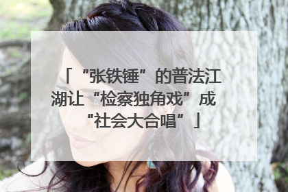 “张铁锤”的普法江湖让“检察独角戏”成“社会大合唱”