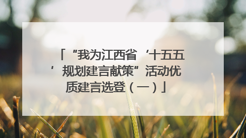 “我为江西省‘十五五’规划建言献策”活动优质建言选登（一）