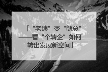 “老熊”变“熊总”——看“个转企”如何转出发展新空间