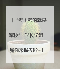 “考！考的就是军校” 学长学姐喊你来报考啦~