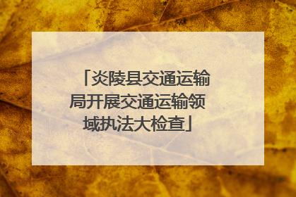 炎陵县交通运输局开展交通运输领域执法大检查