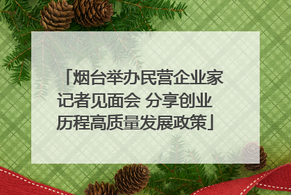 烟台举办民营企业家记者见面会 分享创业历程高质量发展政策
