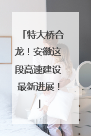 特大桥合龙！安徽这段高速建设最新进展！