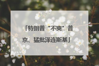 特朗普“不爽”普京、猛批泽连斯基