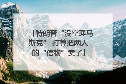 特朗普“没空理马斯克” 打算把两人的“信物”卖了