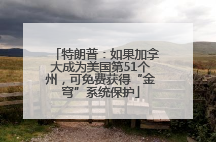 特朗普：如果加拿大成为美国第51个州，可免费获得“金穹”系统保护