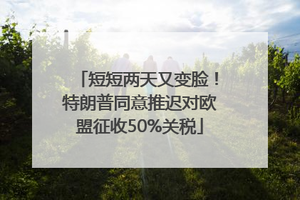 短短两天又变脸！特朗普同意推迟对欧盟征收50%关税