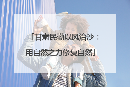 甘肃民勤以风治沙：用自然之力修复自然