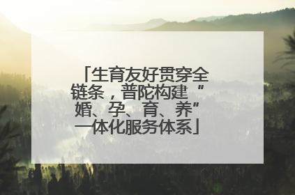 生育友好贯穿全链条，普陀构建“婚、孕、育、养”一体化服务体系