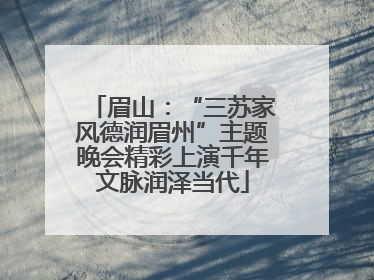 眉山：“三苏家风德润眉州”主题晚会精彩上演千年文脉润泽当代