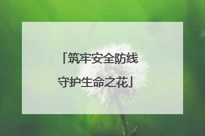 筑牢安全防线 守护生命之花