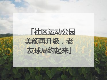 社区运动公园美颜再升级，老友球局约起来