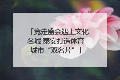 竞走盛会遇上文化名城 泰安打造体育城市“双名片”