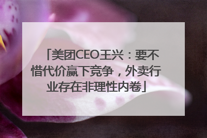 美团CEO王兴：要不惜代价赢下竞争，外卖行业存在非理性内卷