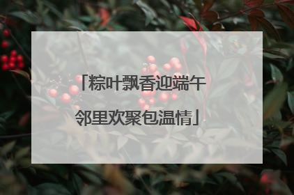 粽叶飘香迎端午 邻里欢聚包温情
