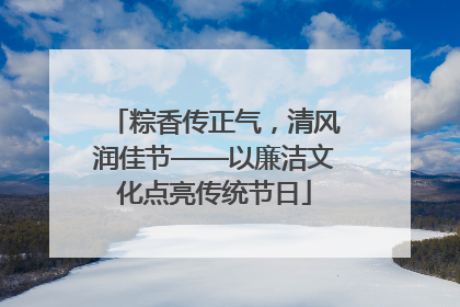 粽香传正气，清风润佳节——以廉洁文化点亮传统节日