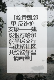 粽香飘邻里 反诈护安康——建设银行哈尔滨平房支行与建桥社区共绘端午温情画卷