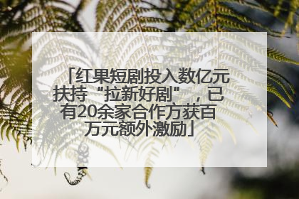 红果短剧投入数亿元扶持“拉新好剧”，已有20余家合作方获百万元额外激励