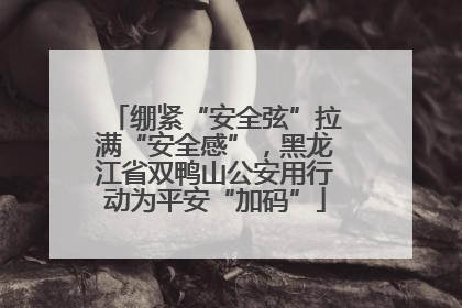 绷紧“安全弦”拉满“安全感”，黑龙江省双鸭山公安用行动为平安“加码”