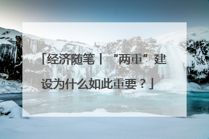 经济随笔丨“两重”建设为什么如此重要？