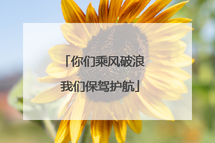 你们乘风破浪 我们保驾护航