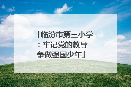 临汾市第三小学：牢记党的教导 争做强国少年