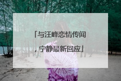 与汪峰恋情传闻，宁静最新回应