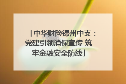 中华财险锦州中支：党建引领消保宣传 筑牢金融安全防线