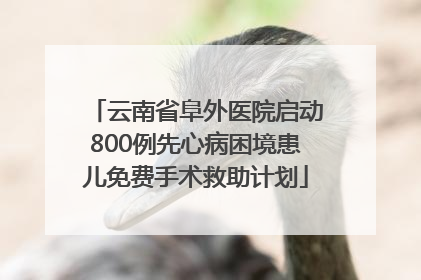 云南省阜外医院启动800例先心病困境患儿免费手术救助计划