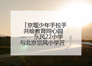 京堰少年手拉手 共绘教育同心圆——东风22小学与北京景风小学开展对口协作活动