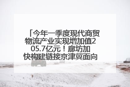 今年一季度现代商贸物流产业实现增加值205.7亿元！廊坊加快构建链接京津冀面向全世界的物流通道