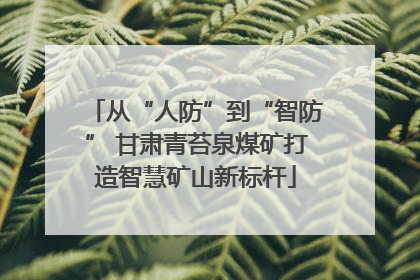 从“人防”到“智防” 甘肃青苔泉煤矿打造智慧矿山新标杆