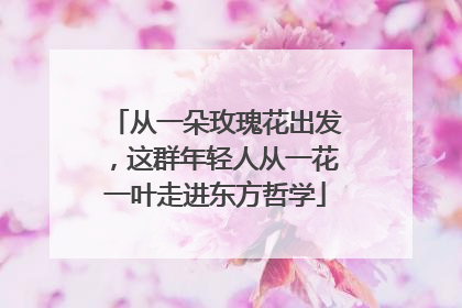 从一朵玫瑰花出发，这群年轻人从一花一叶走进东方哲学