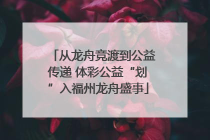 从龙舟竞渡到公益传递 体彩公益“划”入福州龙舟盛事