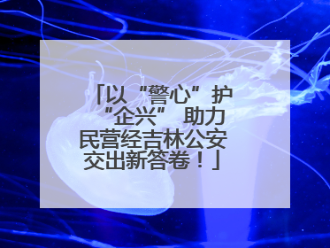 以“警心”护“企兴” 助力民营经吉林公安交出新答卷！