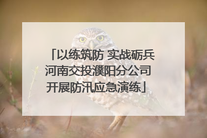 以练筑防 实战砺兵 河南交投濮阳分公司开展防汛应急演练