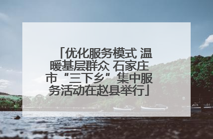 优化服务模式 温暖基层群众 石家庄市“三下乡”集中服务活动在赵县举行