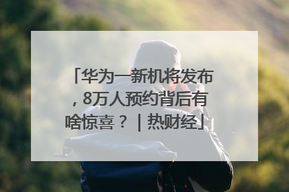 华为一新机将发布，8万人预约背后有啥惊喜？｜热财经