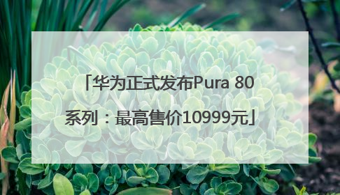华为正式发布Pura 80系列：最高售价10999元