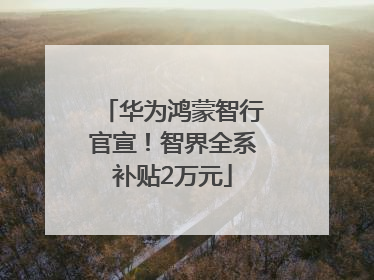 华为鸿蒙智行官宣！智界全系补贴2万元