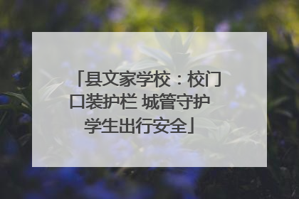 县文家学校：校门口装护栏 城管守护学生出行安全