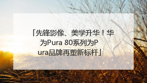 先锋影像、美学升华！华为Pura 80系列为Pura品牌再塑新标杆