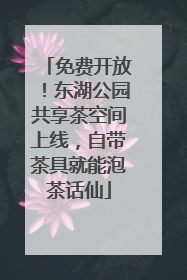 免费开放！东湖公园共享茶空间上线，自带茶具就能泡茶话仙