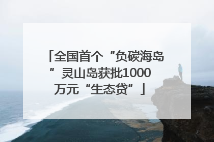 全国首个“负碳海岛”灵山岛获批1000万元“生态贷”
