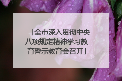 全市深入贯彻中央八项规定精神学习教育警示教育会召开