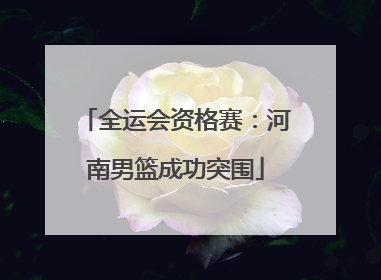 全运会资格赛：河南男篮成功突围