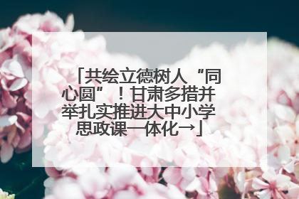 共绘立德树人“同心圆”！甘肃多措并举扎实推进大中小学思政课一体化→
