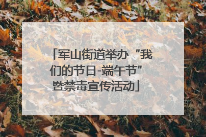 军山街道举办“我们的节日-端午节”暨禁毒宣传活动